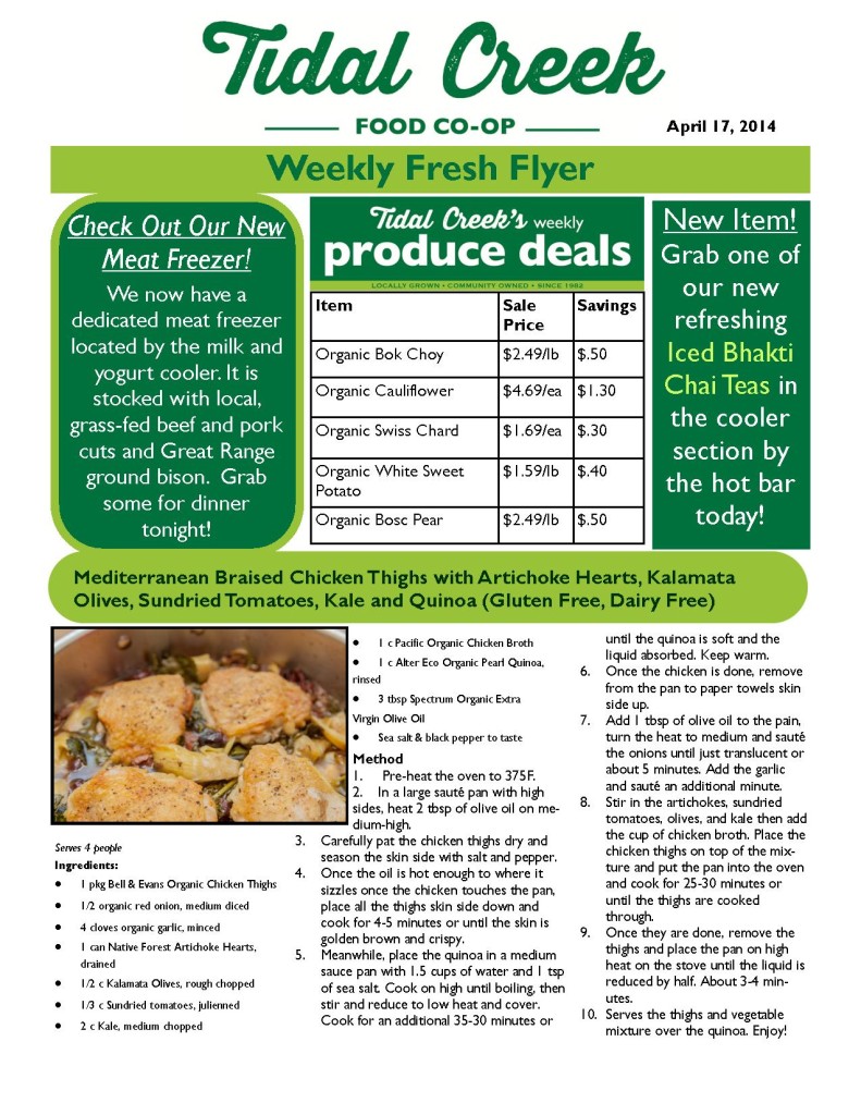Weekly Fresh flyer | Tidal Creek Co-op