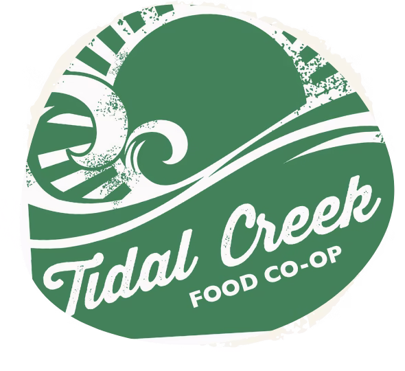 Green and white logo for Tidal Creek Co-op in a circular format